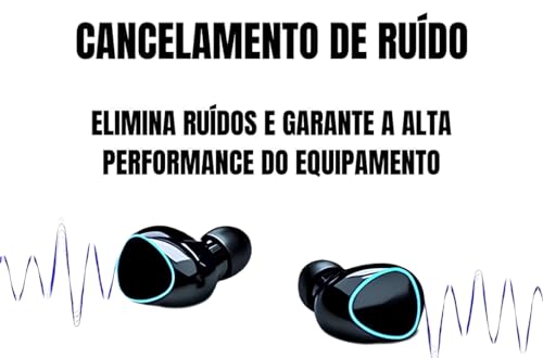Fone de Ouvido Premium Sem fio Bluetooth 5.1 TWS Sem Fio - Som Hi-Fi Graves Potentes, Visor LED Micr