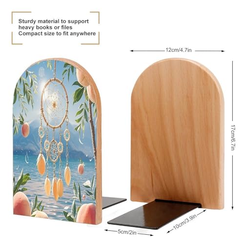 Sujetalibros de madera económico con base estable antideslizante para evitar caídas de libros 3