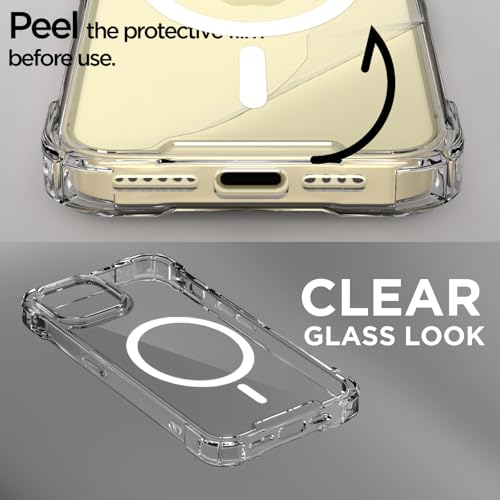Image of Amazon Basics Back Cover for iPhone 15 Plus Mag-Safe Shockproof PC + TPU Protective Case Magnetic Support Bumper Case (Transparent Mag-Safe)