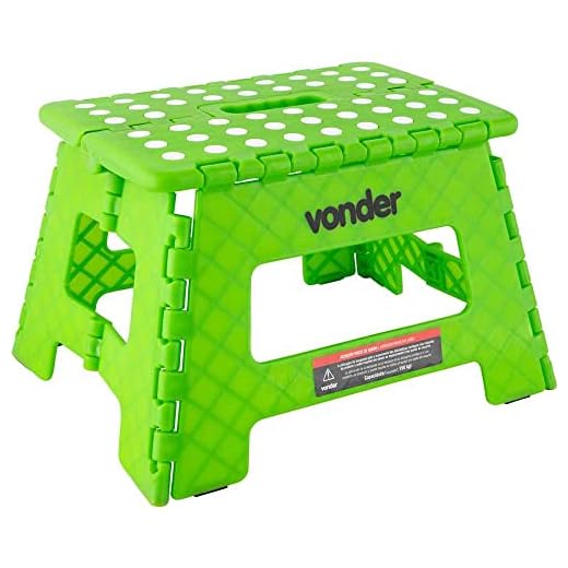 Vonder Banqueta Plástica Dobrável Verde Altura 220 Mm