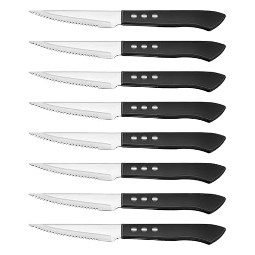 Pleafind steakmessenset, roestvrijstalen steakmessenset 8-delig, scherpe steakmessen, kartelmessen, steakmessen, pizzamessen, tafelmessen, steakmessenset, steakbestek, vaatwasmachinebestendig