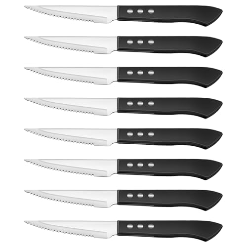 Pleafind Couteau a Steak - 8 Couteaux à Steak - Couteau de Table Acier Inoxydable -Ensemble de Couteaux et Ustensiles de Cuisine Professionnel