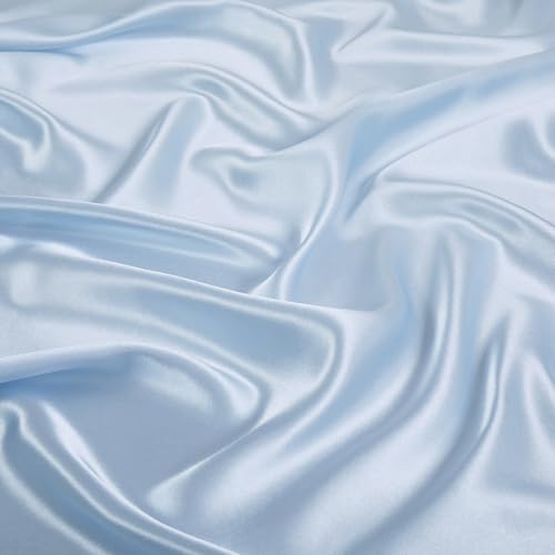 Vcusueler Light Blue Satin Fabric By The Yard thumb #1