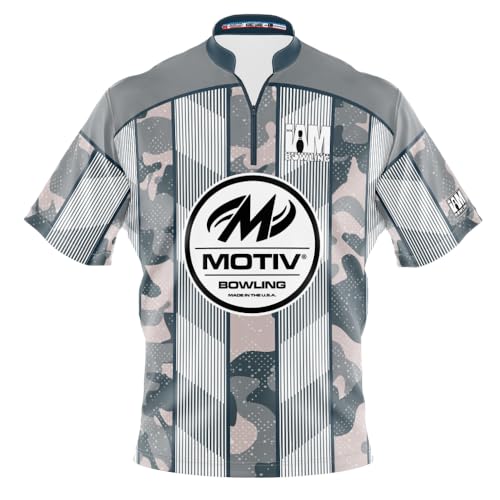 Logo Infusion I AM Bowling Jersey Short Sleeve Sash Collar 2328-MT1 Made in USA MOTIV1 (US, Alpha, Small, Regular, Regular, Multi)