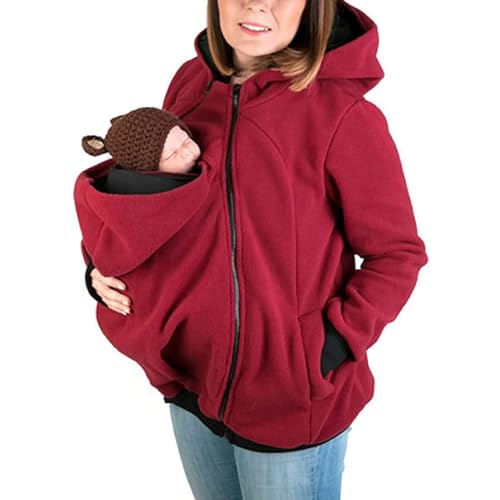 Giacca Portabebè 3 In 1 In Pile - Con Zip, Cappuccio, Per Maternità E Marsupio, Smallshow - Foto 7