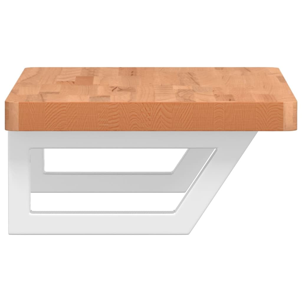 Lavabo da parete in legno massello di faggio, 60 x 40 cm