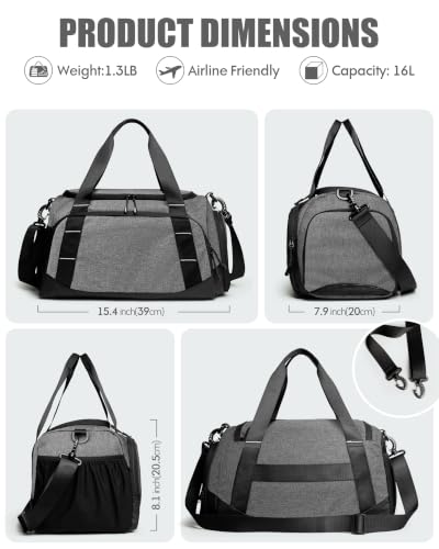 Image of Small Gym Bag for Men, Travel Duffle Bag with Shoe Compartment