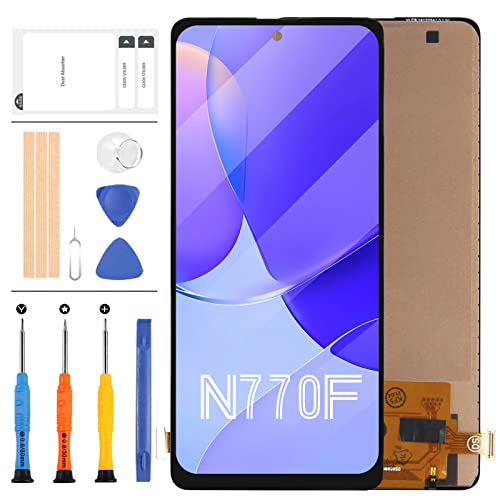 Para Samsung Galaxy Note 10 Lite Pantalla LCD de repuesto N770 SM-N770F SM-N770F/DS SM-N770F/DSM Display Touch Digitizer Assembly Full Glass Repair Parts Kits (no original), color negro, Negro