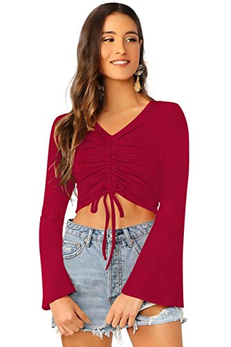Image of AVINA Women Casual V-Neck Crop top