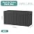 KFY 75 Gallon Waterproof Resin Deck Box, UV Resistant Outdoor Storage for Garden, Patio, Porch, Delivery, Striped Black
