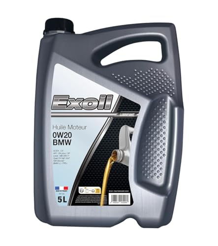Huile moteur 0W20 5L EXOIL lubrifiant synthétique pour moteur essence et diesel