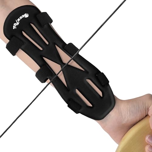 Seektop Arm Guards for Archery, Adjustable Archery Arm Guard for Bow Hunting Accessories for Youth & Adults (Black)