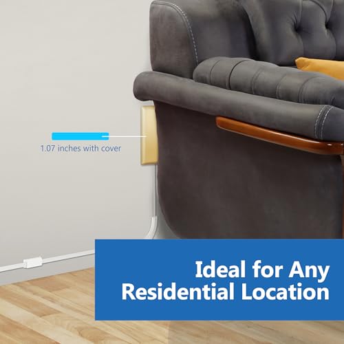 Image of LIDER Flat-Face Outlet Extender with 3 Receptacles, Ultra-Thin Wall Plate Plug with Cord Extender and 3-Outlet Power Strip, 8ft Cord, LWE8-315-GD, ETL-Listed, Gold