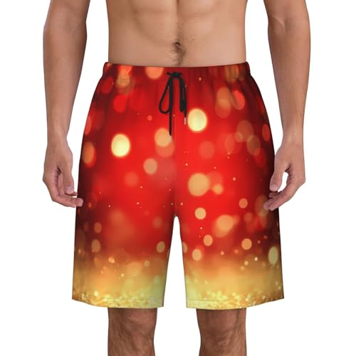 Short paillettes or rouge homme souple et léger idéal pour la piscine et le surf