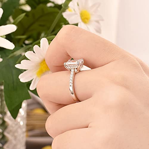 Sheloves 3 Carat Emerald Cut Engagement Rings For Women Aaaaa White Cz 925 Sterling Silver Wedding Ring Sz 7 #TOP4
