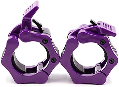 IADUMO Barbell Clips,Gym Clamps,Purple Weight Clamps,Strength Clamps for Bar,Barbell Lock Collars,Weight Clamps for Barbell,Purple Barbell Collars Great for Weight Lifting and Olympic Lifts (Purple)