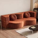 【TEJIDO GRUESO, SUAVE Y TRANSPIRABLE】Confeccionado con un tejido trenzado resistente y agradable al tacto. Un sofá cama plegable que combina comodidad, estilo moderno y practicidad para el día a día.