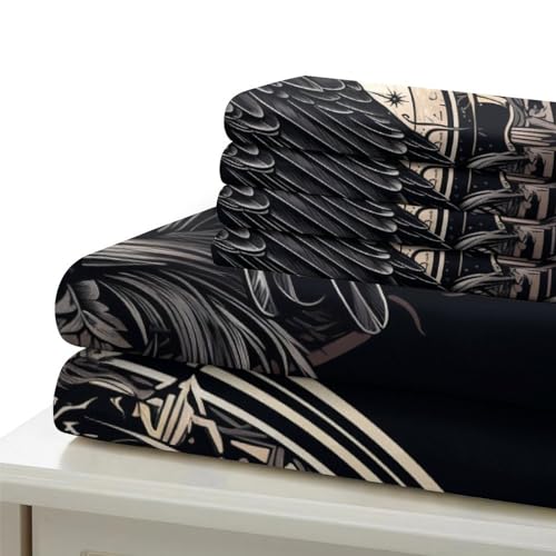 Funda nórdica de cuervo negro 220x240cm en microfibra suave con dos fundas de almohada 7