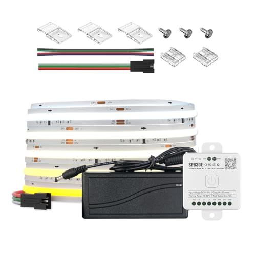 Tira LED BTF-LIGHTING FCOB CCT 16.4FT DC24V Tunable 3000K-6000K miniatura 1