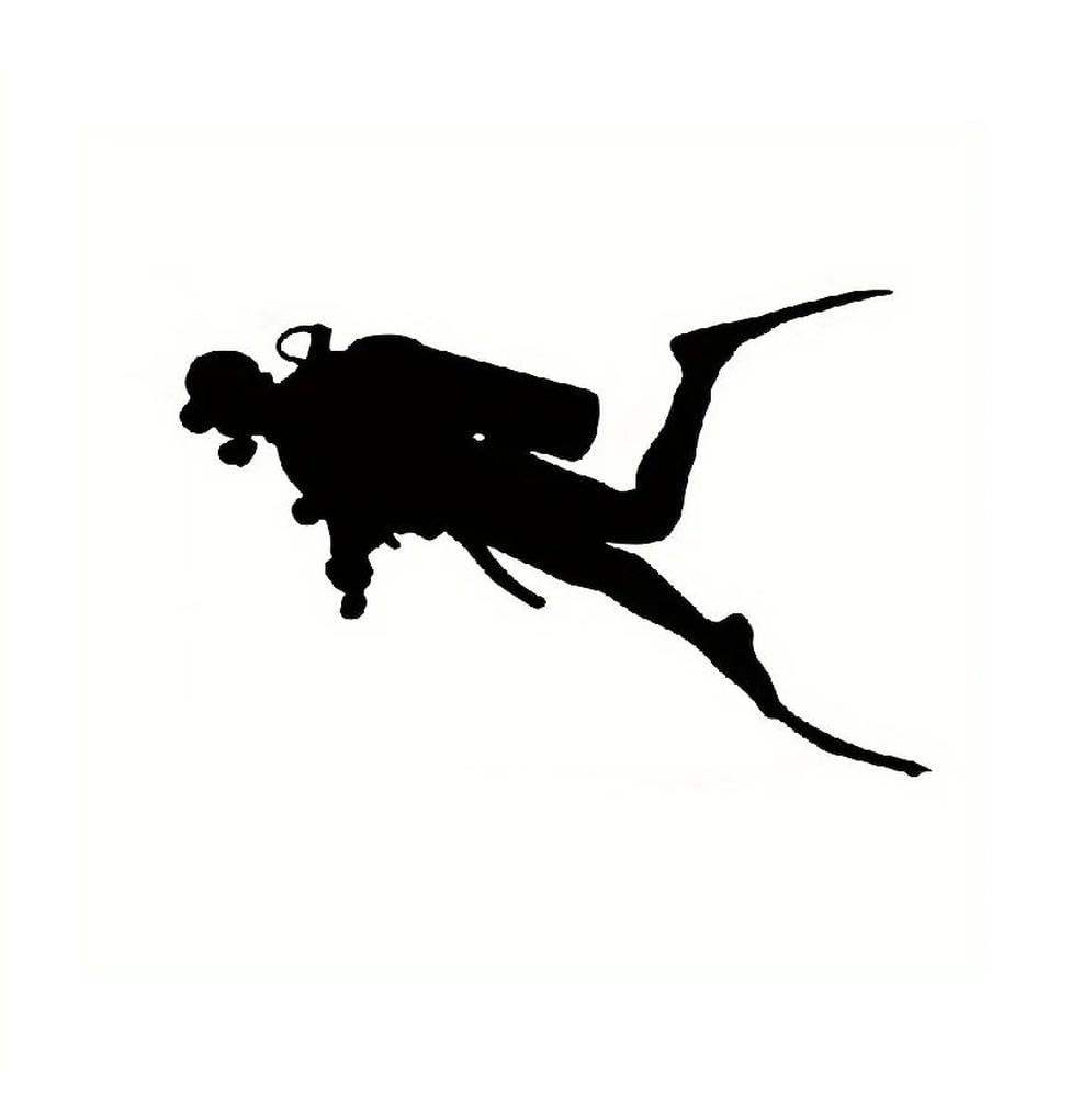 Scuba Diver Waterproof Vinyl Sticker Self Adhesive Bumper Decal for Water Sports Enthusiasts