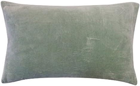 Vivai Home Dusty Blue Solid Color Rectangle 12x 20 Cotton Feather Throw Pillow