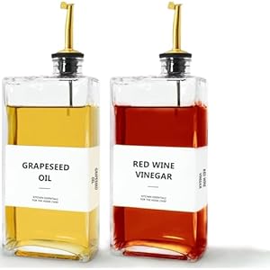BIKALAN Olijfoliedispenser, fles voor keuken, koffiestroopdispenser, elegante en stijlvolle olijfolieflessen voor keuken, glazen bakoliedispenser, container, cruet