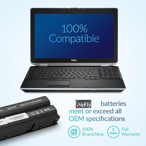 Image of 4400mAh Li-ion 6 Cell T54FJ 8858x Laptop Battery for Dell Latitude E6420 E6430 E6440 E6520 E6530 E6540 E5520 E5530 E5420 E5430, Inspiron 17r-7720 17r-se-7720 17r-5720 15r-5520 15r-7520 (E5420)