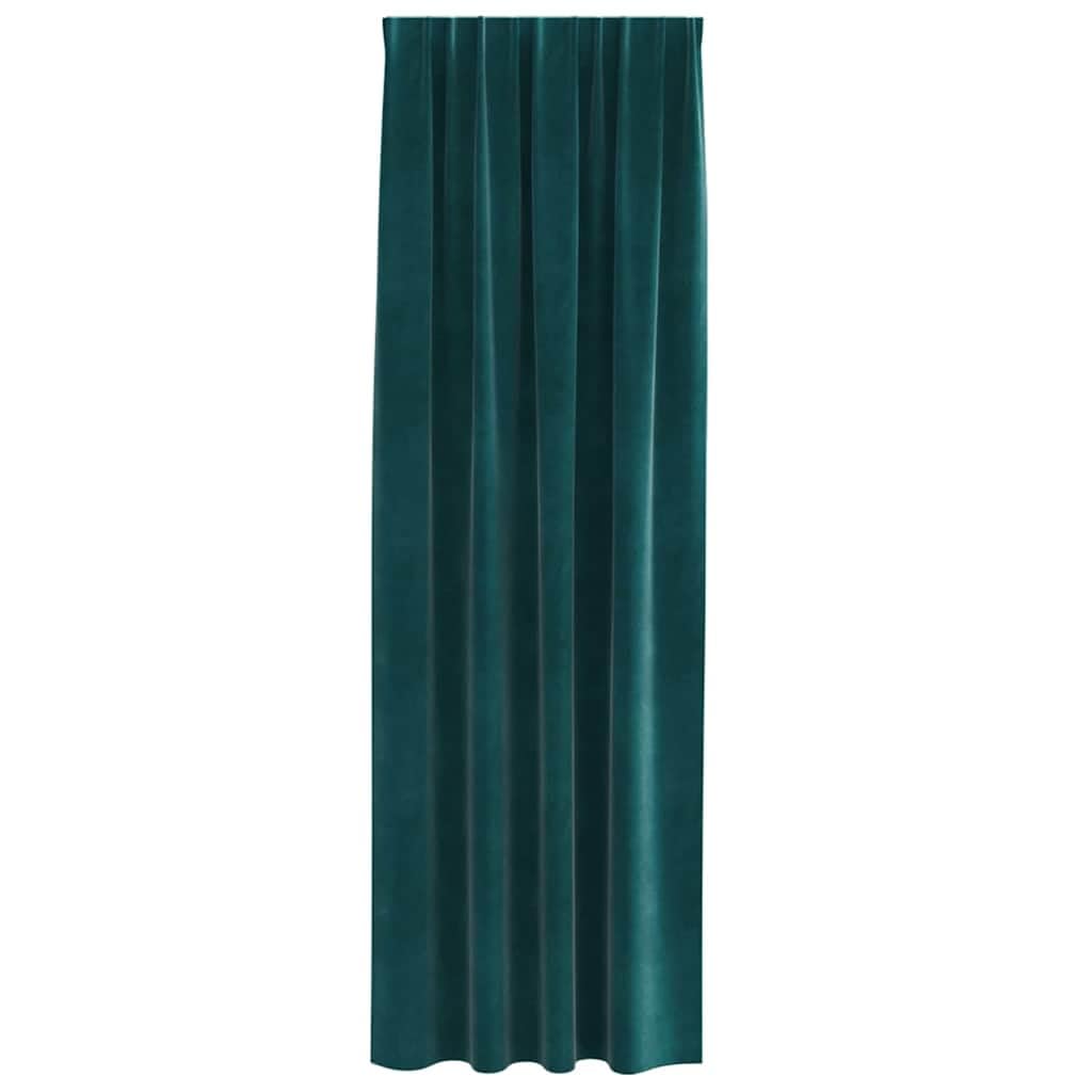 Cortinas opacas de terciopelo verde oscuro, 2 unidades, 140 x 245 cm, cortinas con trabillas para salón, dormitorio, habitación infantil, opacas, térmicas, protección contra el frío