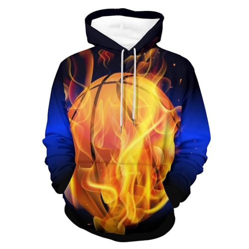 Sweat à capuche basket-ball fire avec imprimé graphique moderne taille S