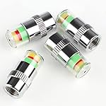 Ouzorp Car Tire Caps Pressure Monitor Valve Stem Caps [35PSI], Universal Tire Valve Stem Caps for Cars, SUVs, Bike and Bicycle, Trucks, Motorcycles(4PCS)
