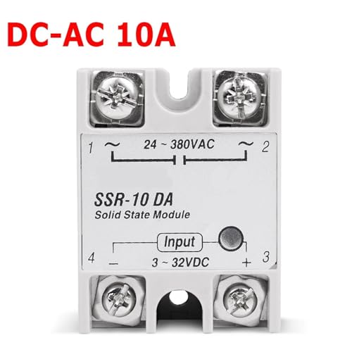Relé SSR monofásico CC-CA SSR-10DA con cubierta para control de temperatura 2