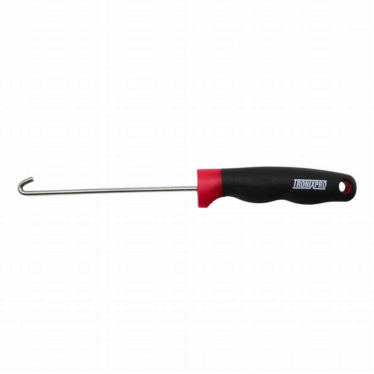 Tronixpro Hook Remover 10″ 25cm Red/Black | Sea Fishing T-Bar Type with Soft Handle for Grip | for Larger Saltwater Species | Compatible with Large and Small hooks | Stainless Steel | Code TTHRE10
