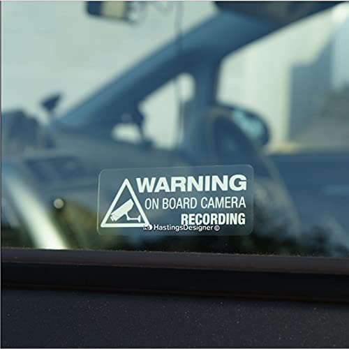 HUARONG Autocollant de voiture S025 avec inscription « Warning on Board Camera Recording » Cover