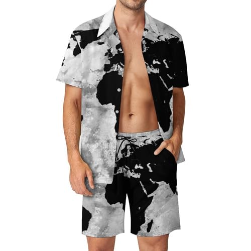 Chemise Hawaïenne Homme Carte Noire Ensemble 2 Pièces Short Plage S