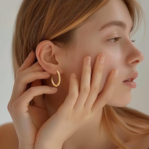 Gold Hoop Earrings for Women 14K Gold Earrings for Women Hoop Earring for Womens Hoops Evil Eye Hoops Earring for Womens Crafted with Cubic Zirconia 30mm4