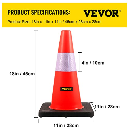 Vevor SAFETY CONES 18" Cones, 18 In/45 Cm Height, 5 Pcs Pvc Orange Traffic Cone thumb #6