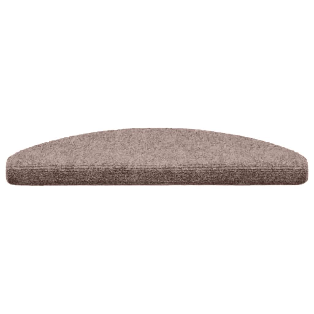 Samoprzylepne maty na schody 20 szt., 65 x 21 x 4 cm, jasnobrązowe, półokrągłe, polipropylenowa włóknina igłowana, antypoślizgowe, bieżniki schodowe do korytarza, wejścia, domu wewnątrz