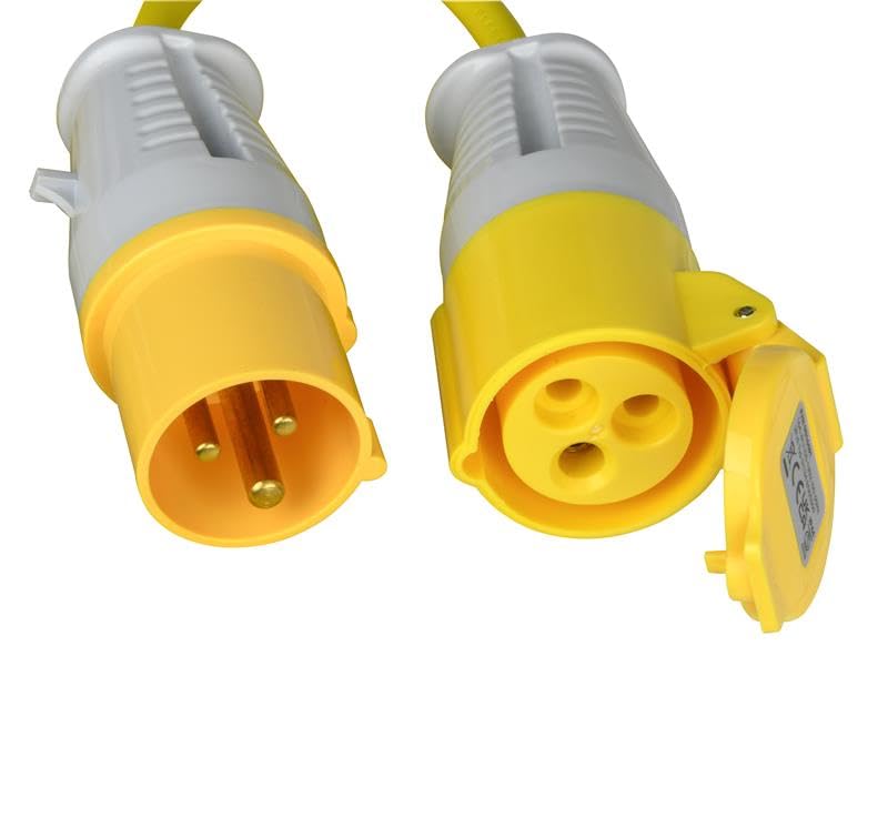 SLx Cable de extensión de 14 m, 110 V, 16 A, 2,5 mm, resistente al agua y al polvo, resistente al agua y al polvo, cable de alimentación para exteriores, para uso en garaje, construcción, color