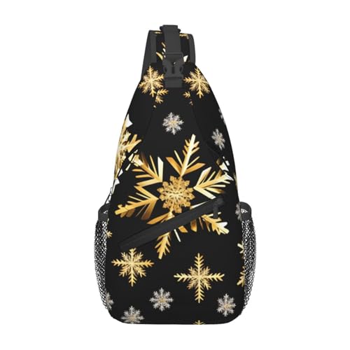 Bolso cruzado tipo mochila con diseño de copos de nieve miniatura 1