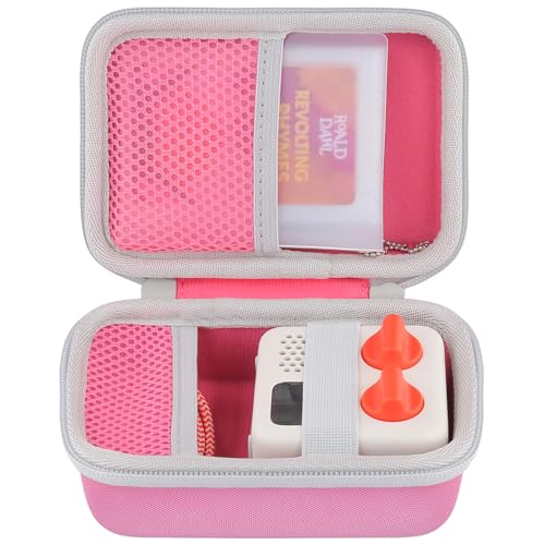 co2CREA Hard Case Compatible with Yoto Mini 2024 Edition Kids Audio Music Player Children Speaker Plays Audiobook Cards Radio and Card Case Hold up to Yoto 36 Cards, Pink Case + White Zipper by co2CREA - Used condition - US$17.68