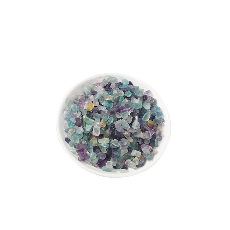 Piedras Decorativas, Piedra triturada de fluorita for pecera, Adorno for Maceta, espécimen Mineral de 3-9 mm, Paquete de 4(3-5mm1000g)