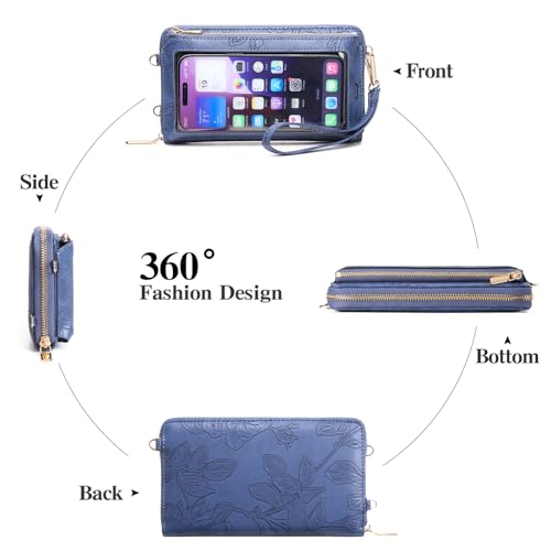 Image of GOIACII Phone Purse Crossbody Bags for Women Small Travel Wallet Touch Screen RFID Blocking