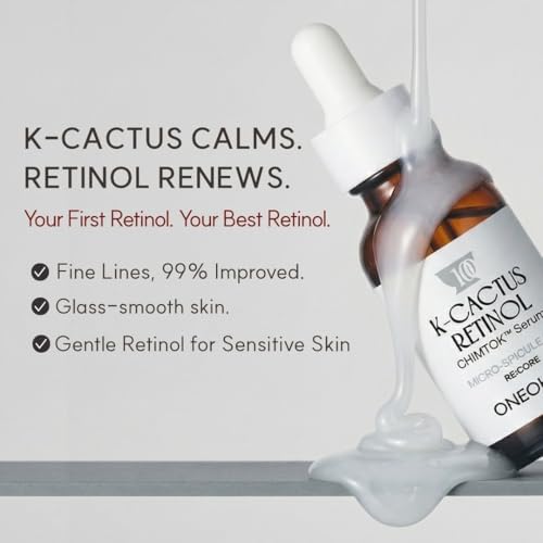 Image of K-Cactus Retinol CHIMTOK Spicule Serum, Jeju Cactus Extract + Retinol Liposome, Micro-Spicule Anti-Aging Face Serum for Wrinkles, Pores & Firmness, Korean Skincare 1.01 fl.oz