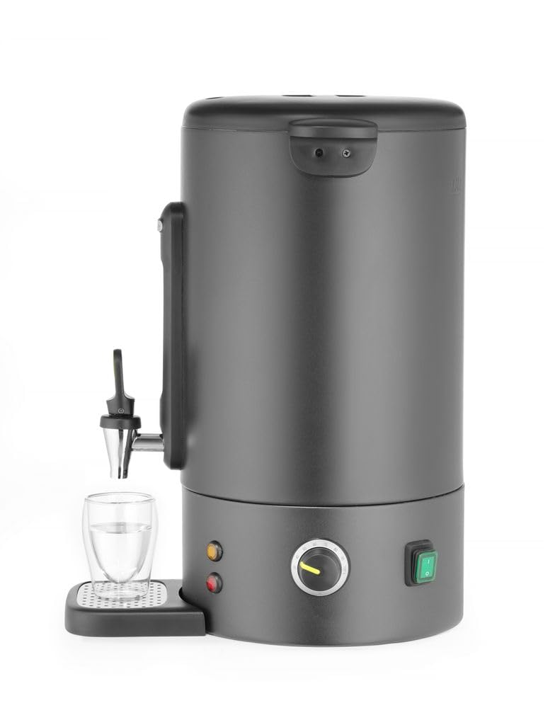 HENDI Distributeur de boissons chaudes 16L, bouilloire à vin chaud avec paroi simple, pour thé, vin chaud, eau, jusqu'à 100°C, 230V, 50/60Hz, 1650W, 357x380x(H)502mm, noir mat, Inox, PP