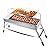 Portable Charcoal Grill with Rotating Skewers, Foldable Stainless Steel BBQ Grill for Camping Picnic Outdoor Cooking, Compact Tabletop Smoker with USB Power