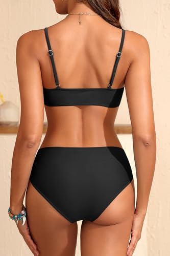 Aqua Eve Women Bikini Set - Two Piece Swimsuit Mid Rise Bathing Suit Push Up Bikini3