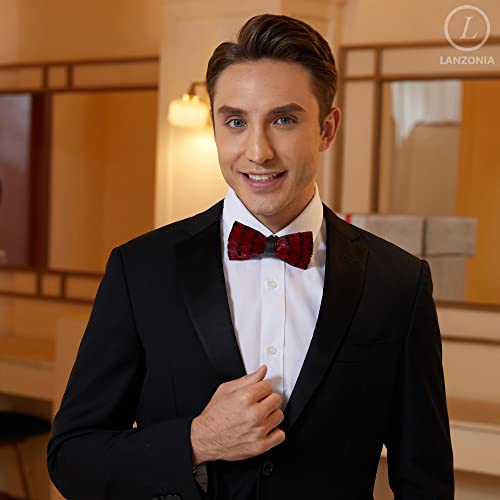 Image of Feather Bow Ties for Men Original Luxury Elegant Wedding Bow Tie Pre-Tied Handmade Mens Bowties for Tuxedo