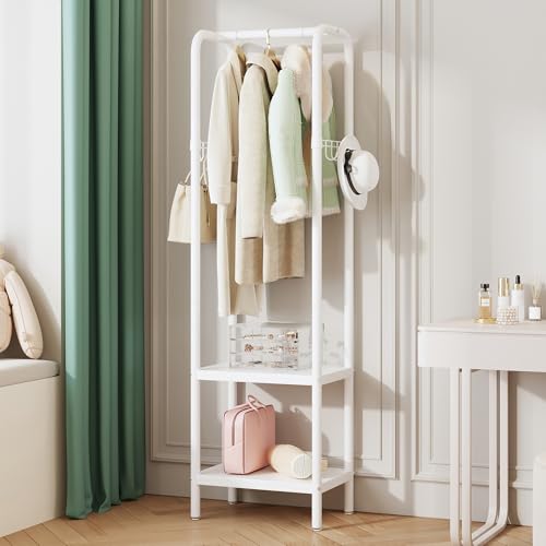 ZHYOCOGY Garderobenständer aus Metall, kleiner Garderoben- und...