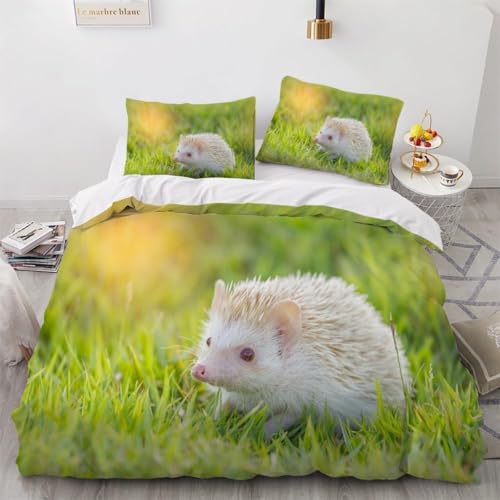 Funda Nordica Cama 90 Erizo Ropa de Cama Erizo Microfibra Suav Funda Edredon 135x200, Funda Nórdica Erizo y 2 Funda de Almohada 50x80 cm, d8259