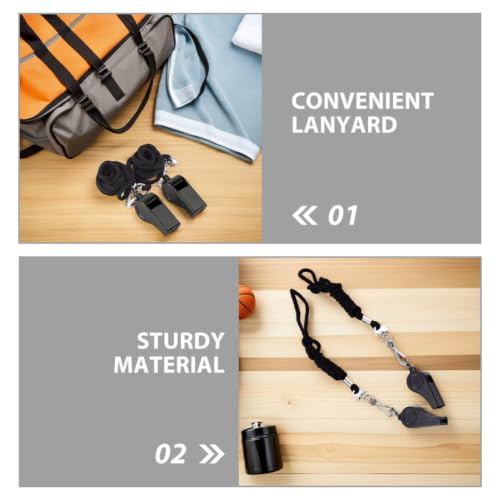 Silbatos deportivos de plástico con cordón negro x10 miniatura 3